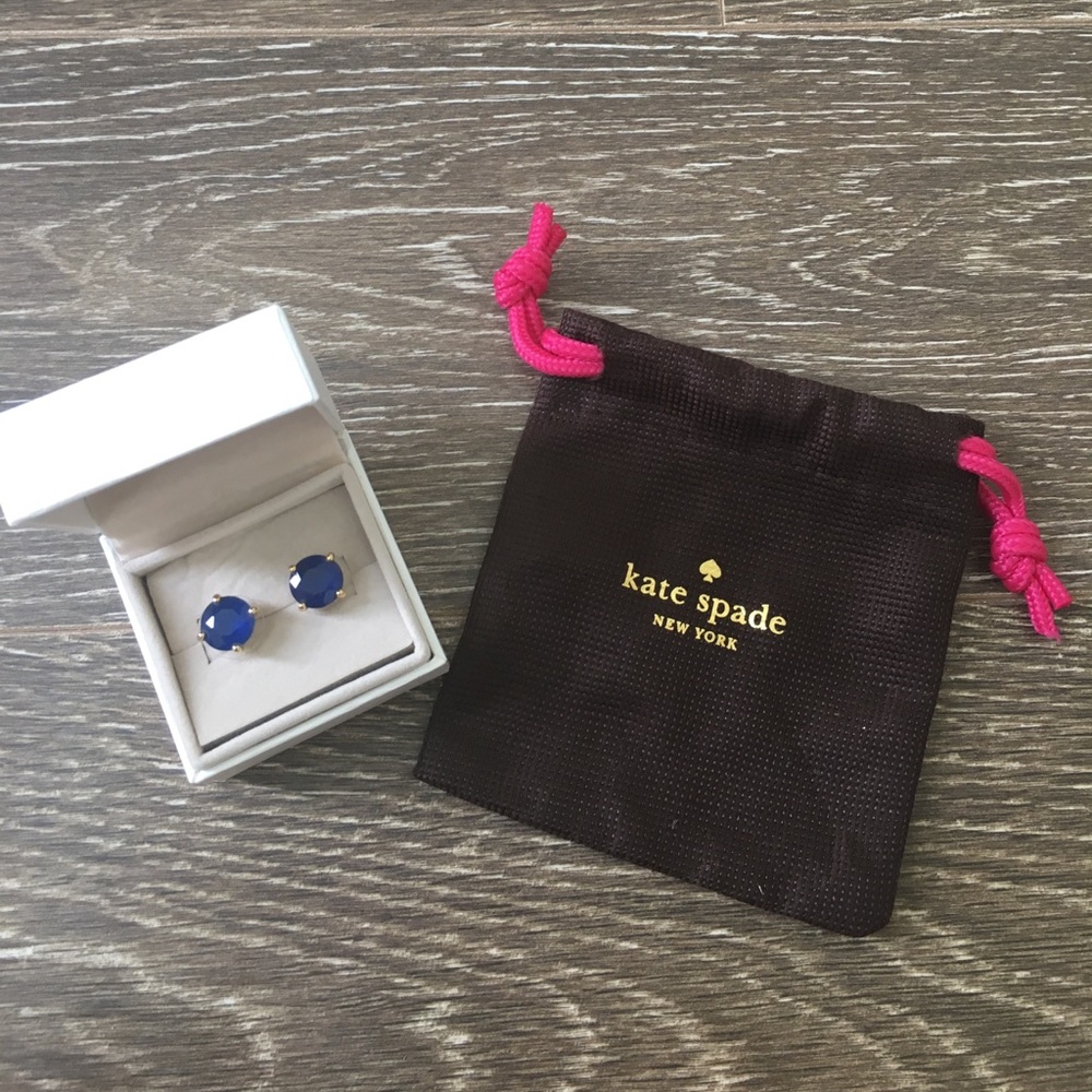 Kate Spade Blue Stud Gem round Earrings
